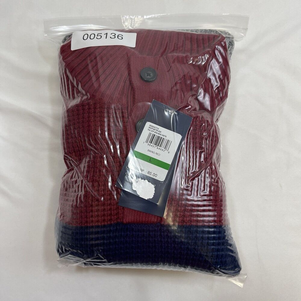 Izod Sweater Mens L Multicolor Color Block Shelter Island Stripe Preppy Casual - Picture 10 of 10